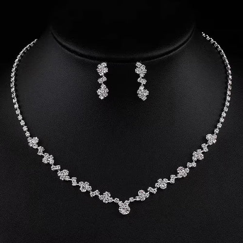 Bridal Jewellery Set, Princess Cut Shape Necklace Set, Sparkling Necklace, Bracelet and Earring Zirconia Jewellery, Jewellery Gift