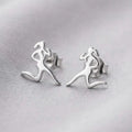 Hypoallergenic Stainless Steel Runner Stud Earrings Girl Running Earrings Fitness Jewellery Runner Jewellery Runner Gift Running Lover